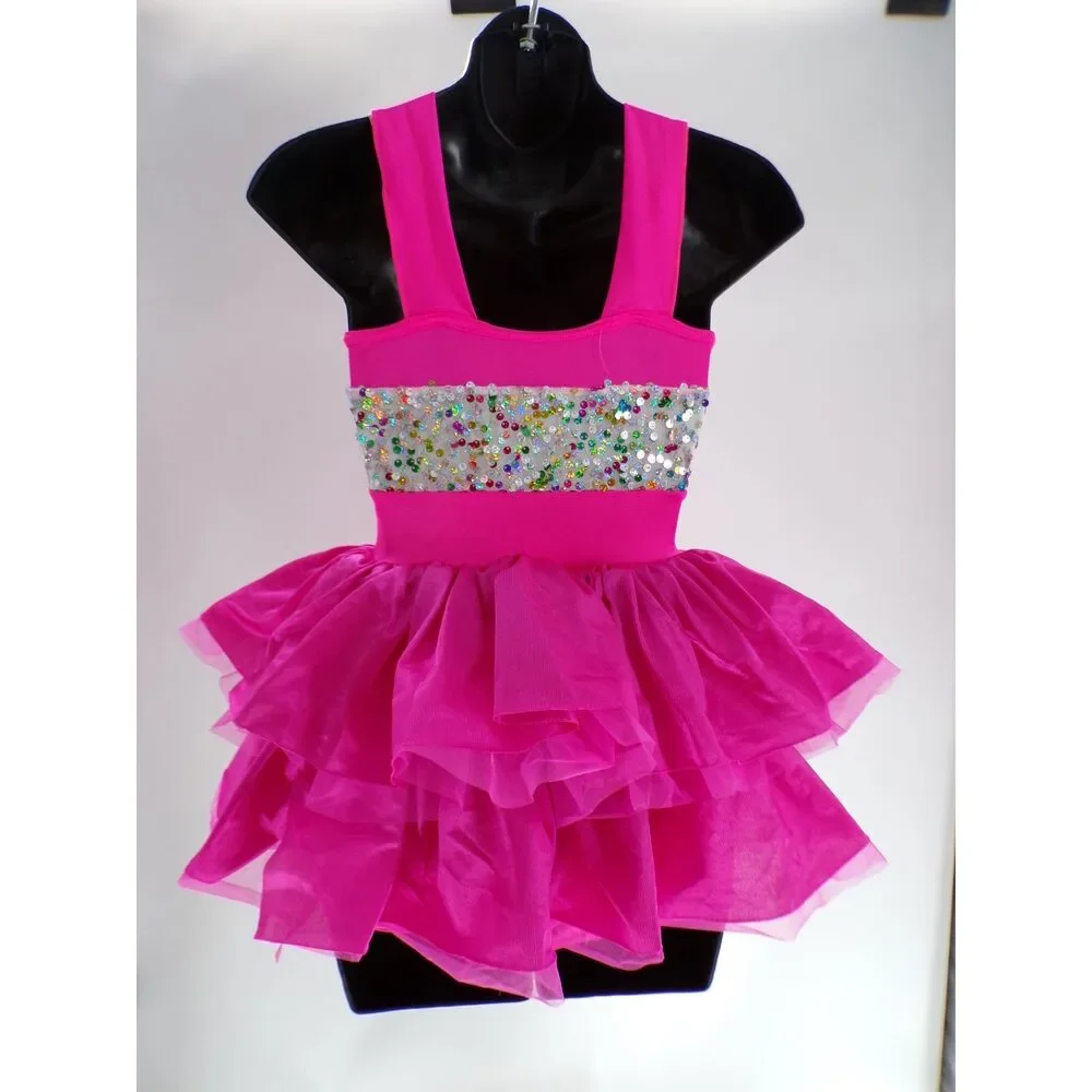 Pre-Owned Dance Costume Curtain Call E1787 XL Child Pink Jazz